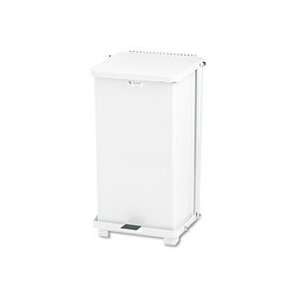   Step Can, Square, Steel, 12 gal, White 