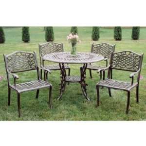  Oakland Living Mississippi 5 Piece Dining Set with 48 inch 