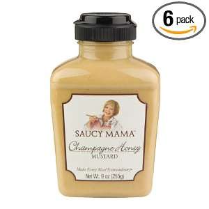 Saucy Mama Champagne and Honey Mustard, 9 Ounce (Pack of 6)  