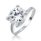 Bling Jewelry 925 Silver CZ Criss Cross Solitaire Engagement Ring 