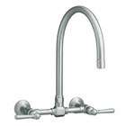KOHLER Hirise 2 Handle Kitchen Faucet in Brushed Stainless Steel