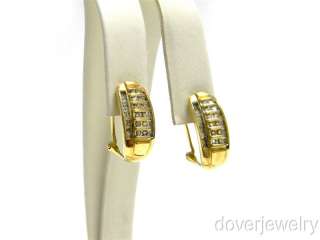 Estate 0.70ct Diamond 10K Gold Hoop Earrings NR  