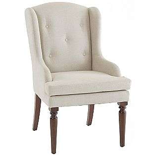 Country Luxe Upholstered Wingback Chair   Mahogany Finis  Lands End 