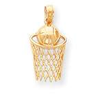   14k Polished Basketball and Net Charm   Measures 23.8x11.5mm