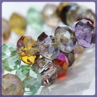 100 PCS Multicolor Glass Crystal Faceted Rondelle Beads  