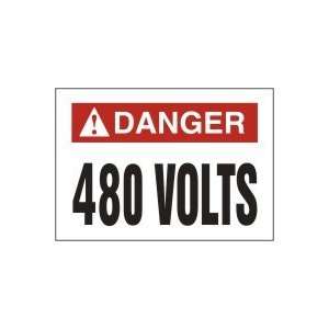  DANGER Labels 480 VOLTS Adhesive Dura Vinyl   Each 2 1/2 