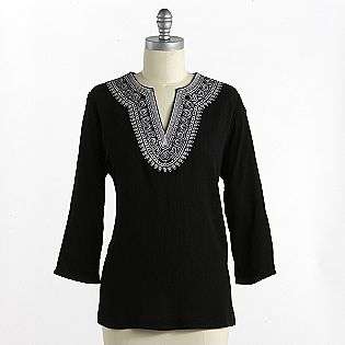 Sleeve Embroidered Tunic  Cathy Daniels Clothing Womens Tops 