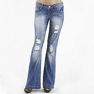 Ditsy Floral Patch Flare Jean  Wallflower Clothing Juniors Jeans 