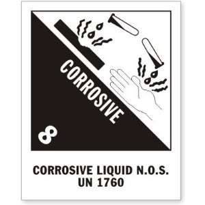  UN 1760 Corrosive Liquid n.o.s. Coated Paper Label, 4 x 5 