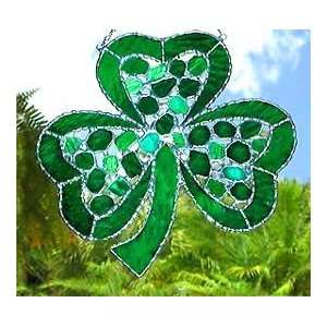  Shamrock Suncatcher with Small Pieces of Stain Glass