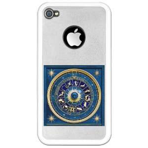    iPhone 4 Clear Case White Blue Marble Zodiac 