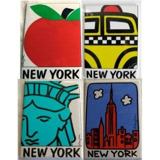   Souvenir Gift Set of 4 Taxi, NY Skyline, Statue of Liberty, NYC Heart