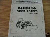 KUBOTA LA852 FRONT LOADER OPERATORS MANUAL  