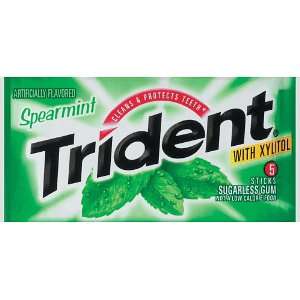 Trident Spearmint Sugarless Gum, 5 Piece Grocery & Gourmet Food