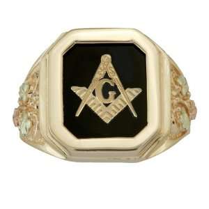  Masonic Onyx Gold Ring Jewelry
