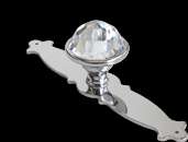   Clear Crystal Pull Knob with Plate for Cabinet/Cupboard Door  