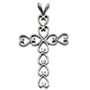  14kt White Gold Cross Gold and Diamond Source Jewelry