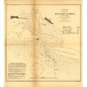Civil War Map Beaufort harbor, North Carolina. Re survey in June and 