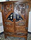 Soapstone Chinese Decorative Chest Cabinet Wardrobe Detailed