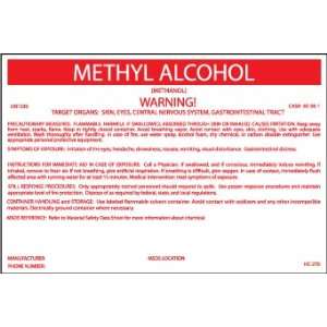  LABELS METHYL ALCOHOL 6 1/2X10 P/S