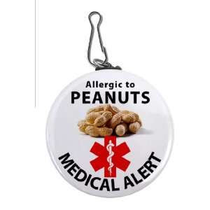   Allergic To Peanuts Medical Alert 2.25 Inch Clip Tag 