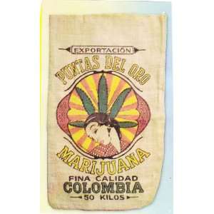  Colombia Marijuana Novelty Burlap Bag 22 X 36 
