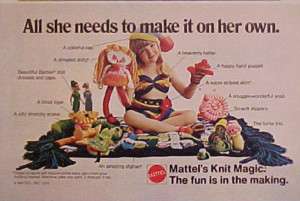 MATTEL KNIT~KNITTING MAGIC BARBIE DOLL GIRLS TOY AD  