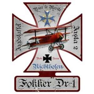  Fokker Dr 1 Iron Cross Metal Sign German Military