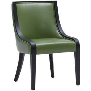  Sunpan Modern Home   India Dining Chair in Green Leather 