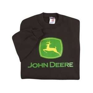  John Deere Black Crewneck Logo Sweatshirt Sports 
