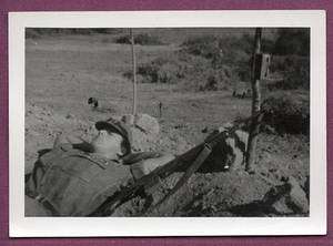 1966 Vietnam 46th Engineer Bn. GI Sleeps with M14 Rifle  