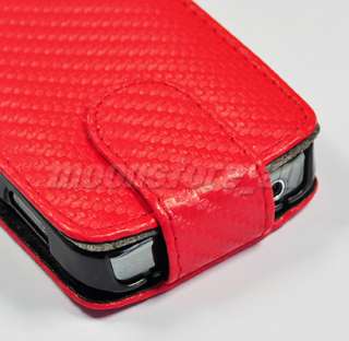 FLIP LEATHER CASE COVER FR SAMSUNG GALAXY ACE S5830 RED  