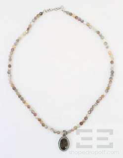   Sterling Silver & Smokey Topaz Pendant and Quartz Gemstone Necklace