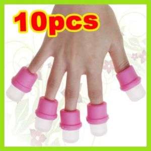 KT141 10 Pieces Pink Nail Protector Plastic Cover  