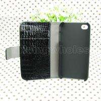 Black Wallet Leather Case Skin Cover Pouch +Screen Protector For 