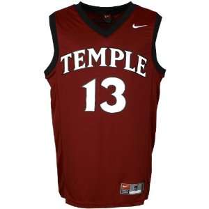  Nike Temple Owls #13 Maroon Replica Basketball Jersey 