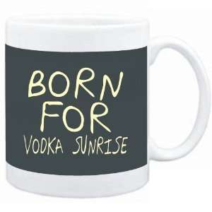  Mug Dark Silver  born for Vodka Sunrise  Drinks Sports 
