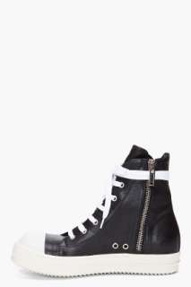 Rick Owens Black Leather Sneakers for men  