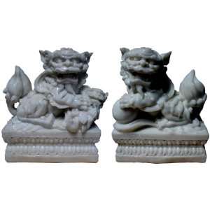 Cultured Marble Fu Dog/Guardian Lion, Small 