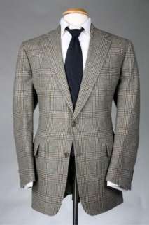 Vintage Brooks Brothers TWEED Wool 46 L Brown Check Blazer/Jacket 