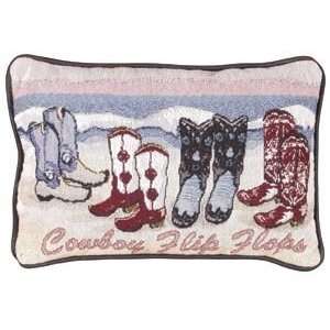  TAPESTRY WORD PILLOW SIMPLY HOME COWBOY FLIP FLOPS