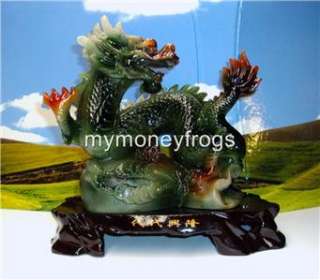 x5x8 LARGE Green Jade Chinese Oriental Feng Shui Fire LUCKY Dragon 