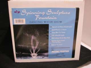 WATER FOUNTAIN SPINNING DANCING FOUNTAIN MADE IN USA FOR POOL OR POND 