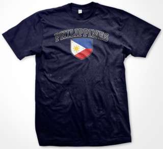 Philippines Country Flag Shield Mens T Shirt Filipino  