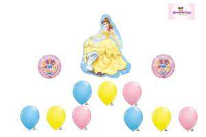 Belle Princess Happy Birthday Party Balloon Set Lot Mylar Latex 
