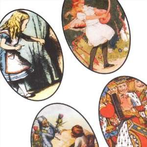  Collage Sheet Alice In Wonderland Theme 22x33mm Ovals (1 