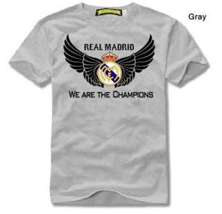 New Real Madrid WE ARE THE CHAMPIONS Soccer Jersey Short Sleeved Tee 