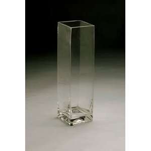 12 Block Glass Vase   Case of 12 