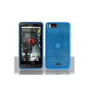  Motorola Droid X Flexible TPU Skin Case   Blue Cell 