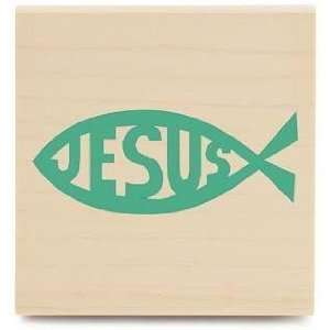  Jesus Fish Wood Mounted Rubber Stamp Arts, Crafts 